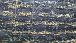 Đá Marble đen hoa vàng vân thẳng